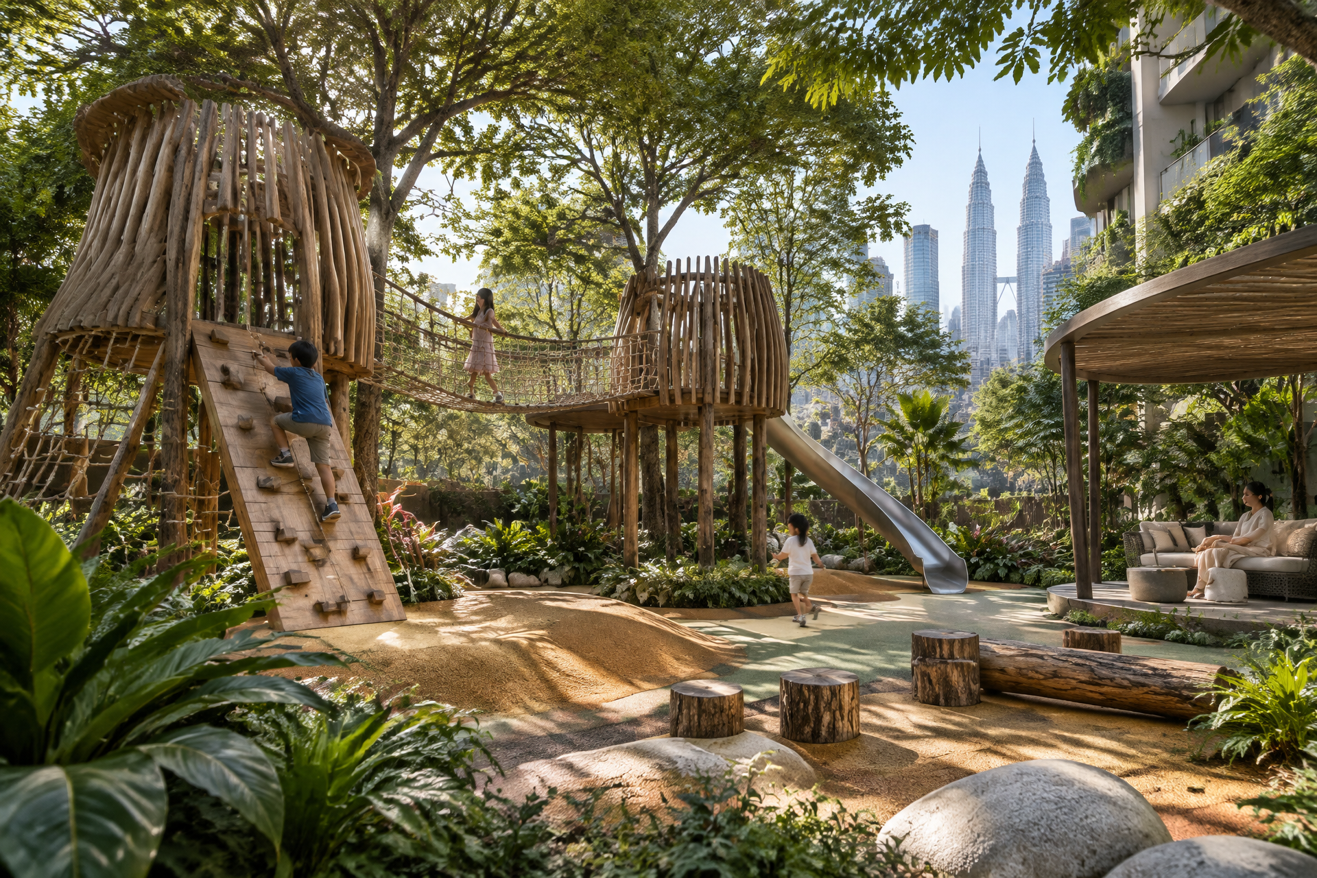 Adventure and canopy playground